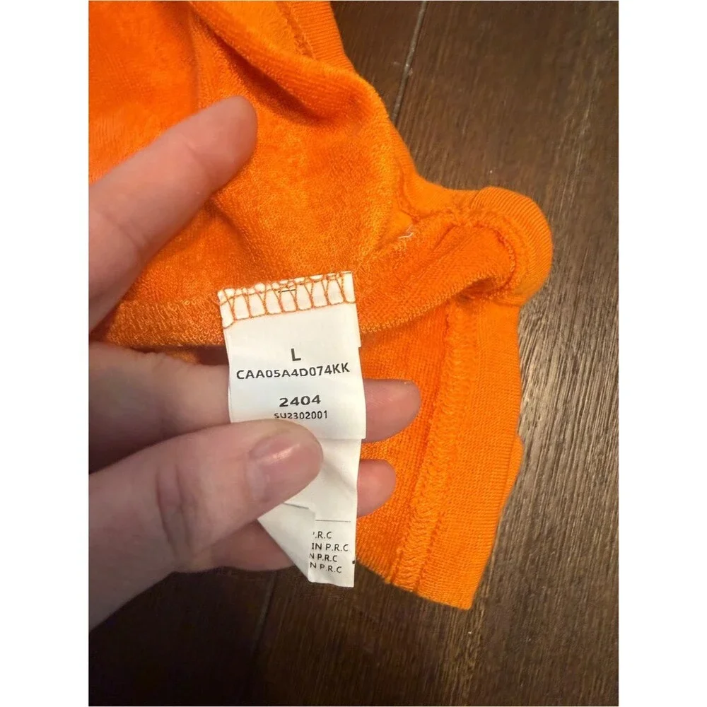 Cupshe Orange Button Front Shirt Dress w/ Rope Belt Size L NWT